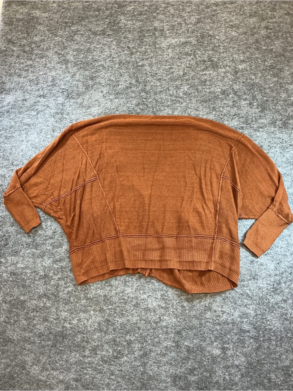 Free People Oversized Rust Orange Button-Front Cardigan Size XS - Picture 4 of 4
